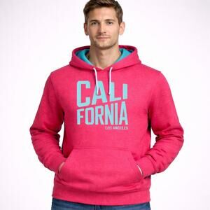 Los Angeles California Hoodie Two-Tone Blue Long Sleeve Size Large